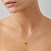 18CT YELLOW GOLD HONEY QUARTZ & CHAMPAGNE DIAMOND BONNARD PENDANT