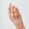 18CT PINK MORGANITE & DIAMOND ROCHESTER RING
