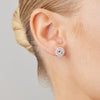 18CT PINK MORGANITE & DIAMOND ORBIT EARRINGS