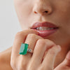 18CT GREEN AGATE & DIAMOND LEXINGTON RING
