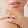 9CT ROSE QUARTZ CHERRY BLOSSOM RING