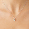 18CT GREEN AMETHYST & DIAMOND BELLINGEN PENDANT
