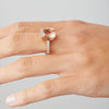 18CT ROSE GOLD PINK MORGANITE & DIAMOND LA DIVINA RING