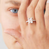 18CT PINK MORGANITE & DIAMOND SARDINIA RING