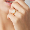 18CT YELLOW GOLD DIAMOND SIGNET RING