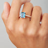 18CT ROSE GOLD LONDON BLUE TOPAZ & DIAMOND SARDINIA RING