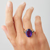 18CT AMETHYST & TSAVORITE BIANCA RING