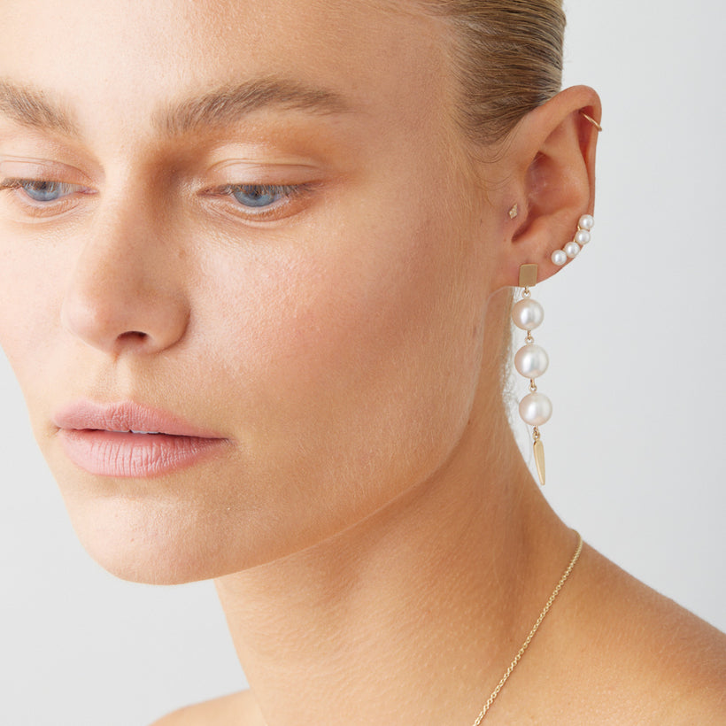 9CT 4 PEARL STUD EARRINGS