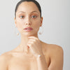9CT GOLD & PEARL LYDOS FINE HOOP EARRINGS