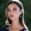 18CT WHITE GOLD LONDON BLUE TOPAZ & GREEN AGATE VIVID EARRINGS