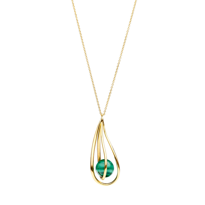 9CT MALACHITE ORNELLA PENDANT
