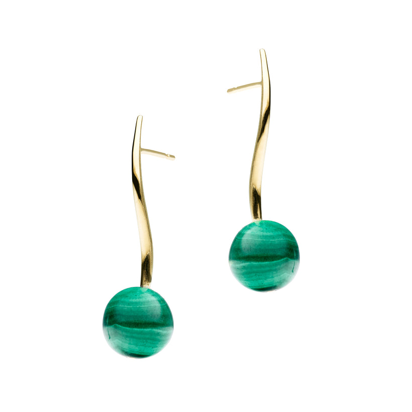 9CT MALACHITE ORNELLA EARRINGS
