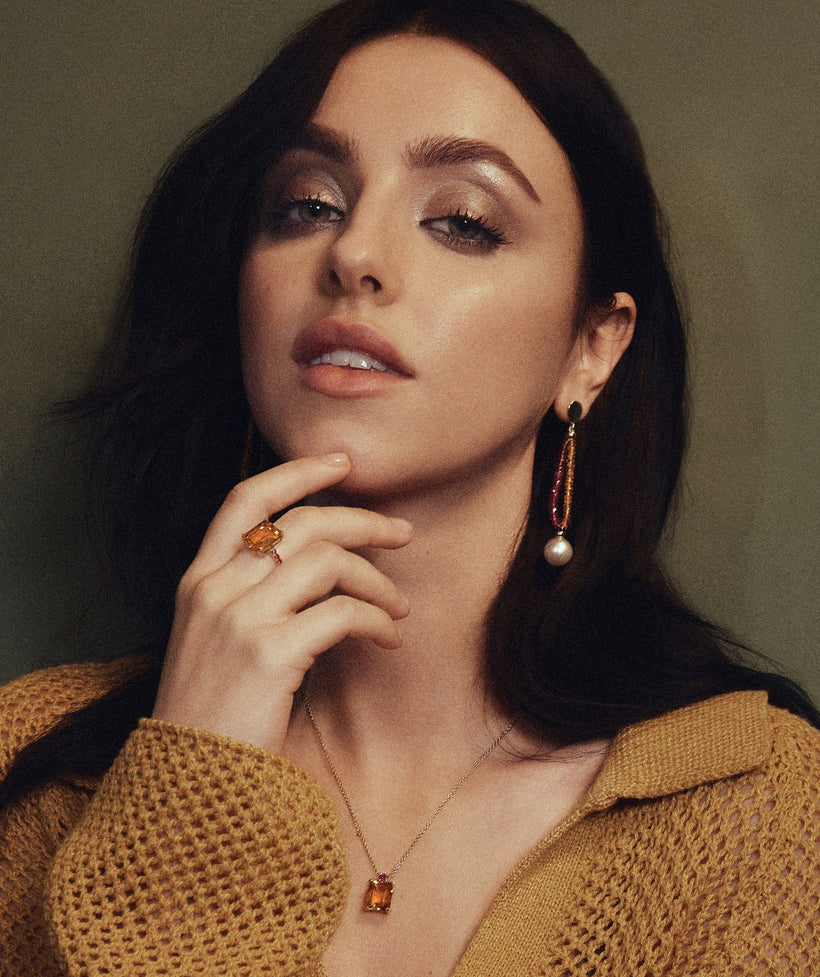 18CT CITRINE & RUBY REDDY RING