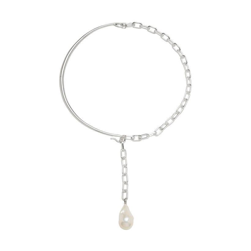 STERLING SILVER BAROQUE PEARL OLIVIA NECKLACE