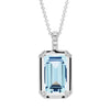 BESPOKE 18CT WHITE GOLD AQUAMARINE & DIAMOND NECKLACE