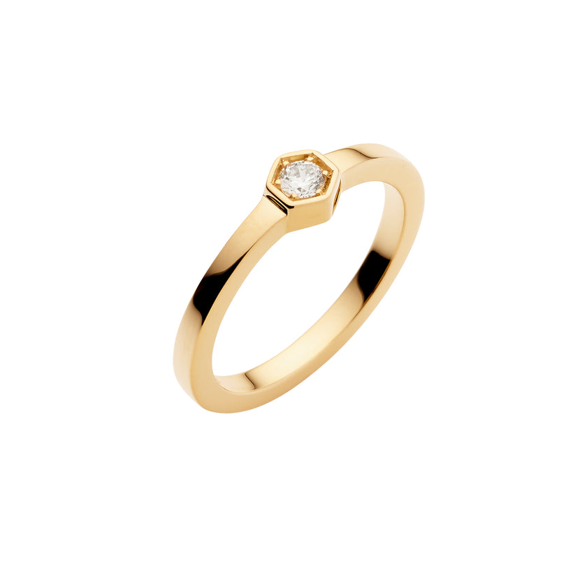 18YG STELLA DIAMOND HEXAGONAL RING