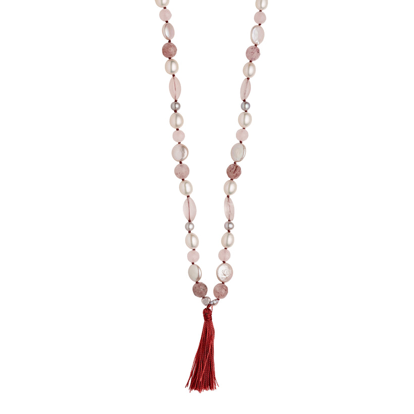 WHITE HAVEN ROSE QUARTZ, STRAWBERRY QUARTZ & PEARL FLAPPER