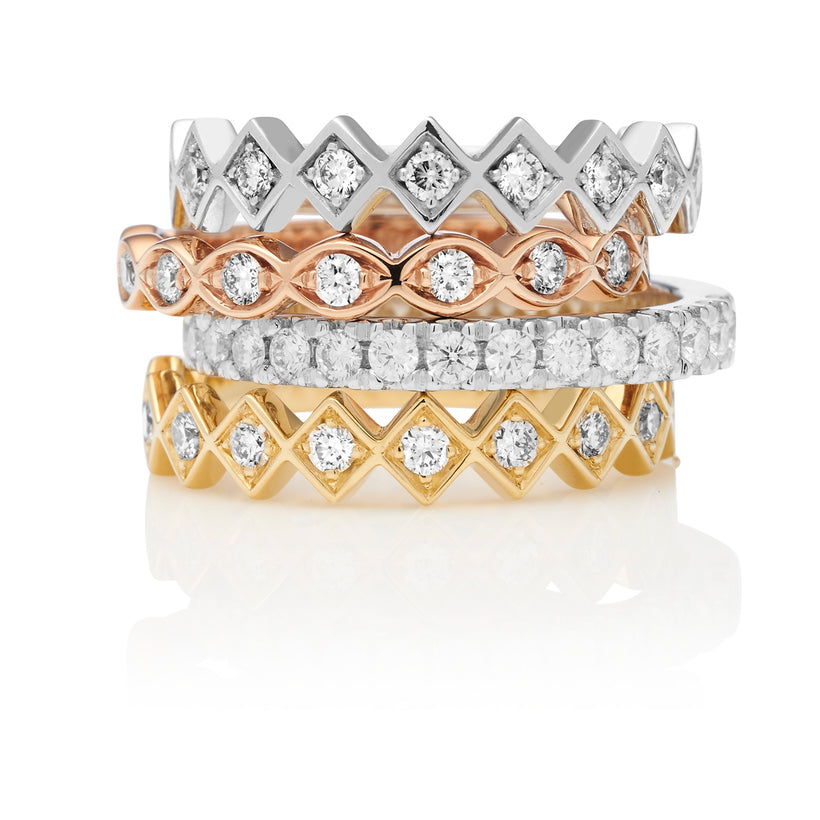 18CT GOLD DIAMOND TRULLI BAND