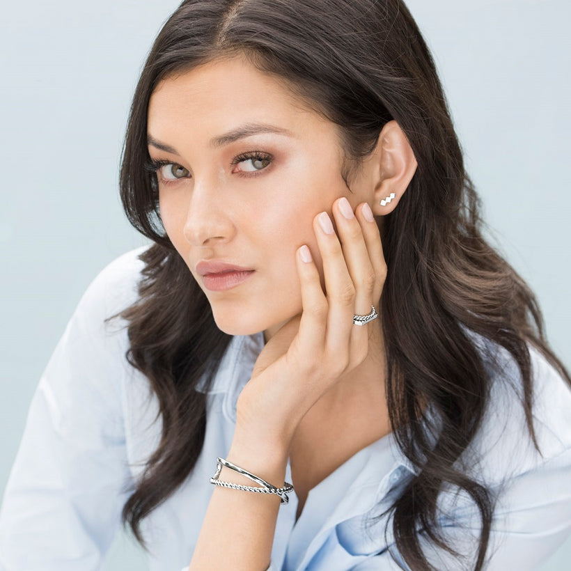 STERLING SILVER TRULLI STUD EARRINGS