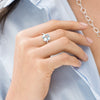 18CT AQUAMARINE & DIAMOND KAARINA RING