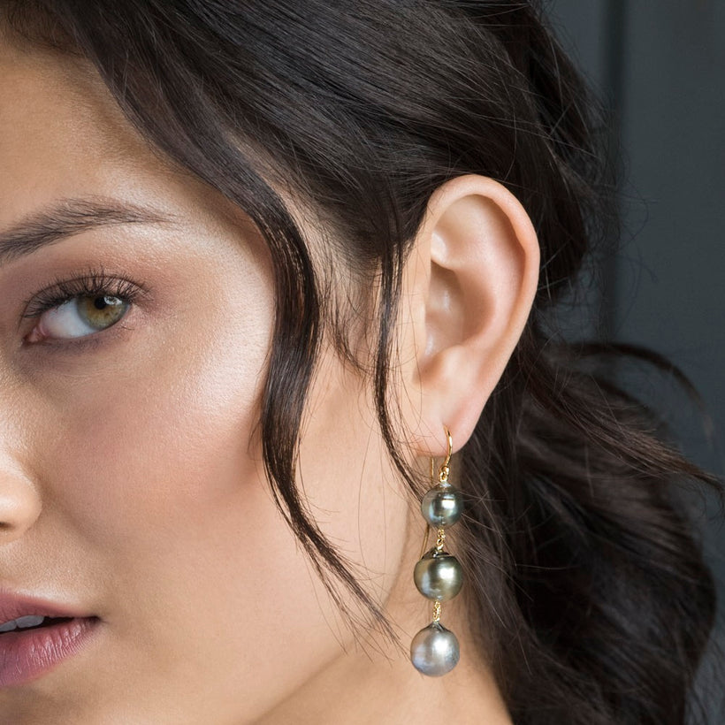 Tahitian sales pearl earrings