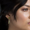 9CT PERIDOT & GREEN AMETHYST VIRAGO EARRINGS