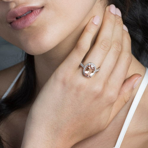 Morganite and white gold on sale