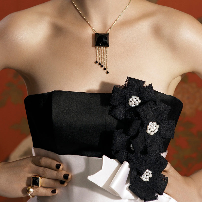 KESHI PEARL & FRENCH LACE BROOCH