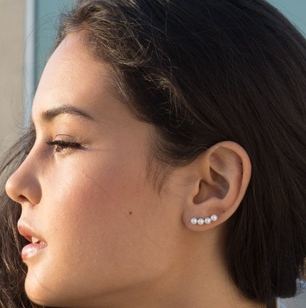 9CT 4 PEARL STUD EARRINGS