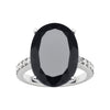 18CT WHITE GOLD ONYX & DIAMOND BIANCA RING